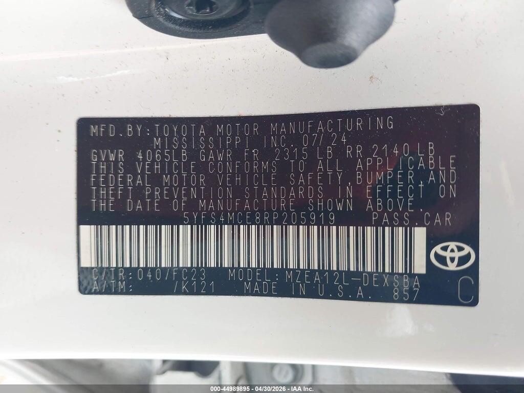 5YFS4MCE8RP205919 2024 TOYOTA COROLLA photo no. 9