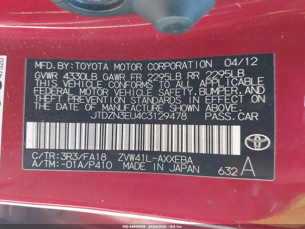 JTDZN3EU4C3129478 2012 TOYOTA PRIUS V photo no. 9