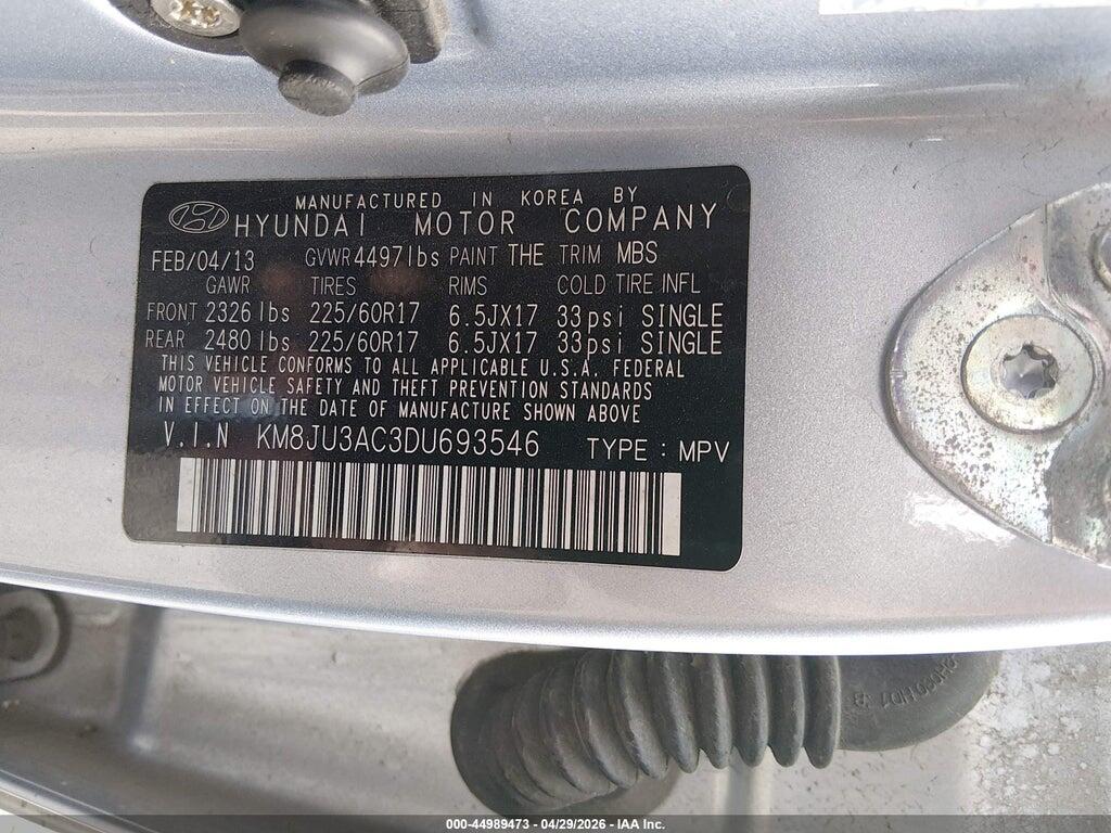 KM8JU3AC3DU693546 2013 HYUNDAI TUCSON photo no. 9