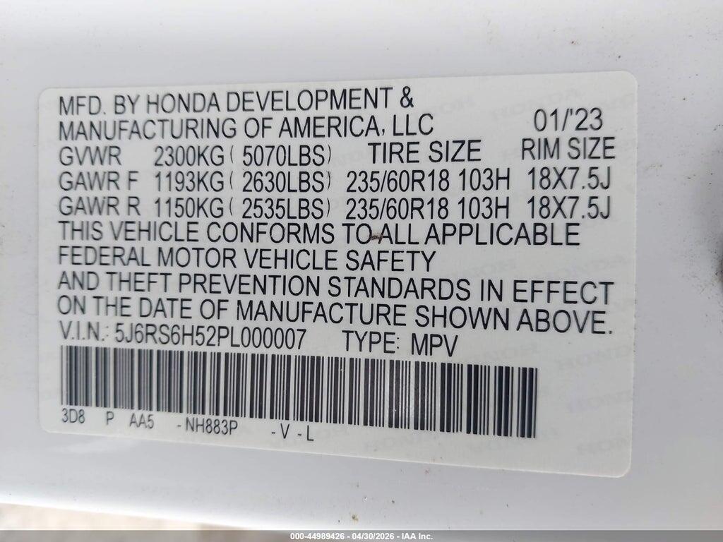 5J6RS6H52PL000007 2023 HONDA CR-V HYBRID photo no. 9