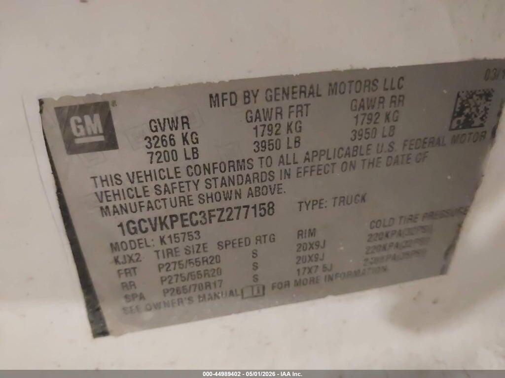 1GCVKPEC3FZ277158 2015 CHEVROLET SILVERADO 1500 photo no. 9
