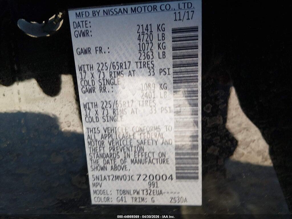 5N1AT2MV0JC720004 2018 NISSAN ROGUE photo no. 8
