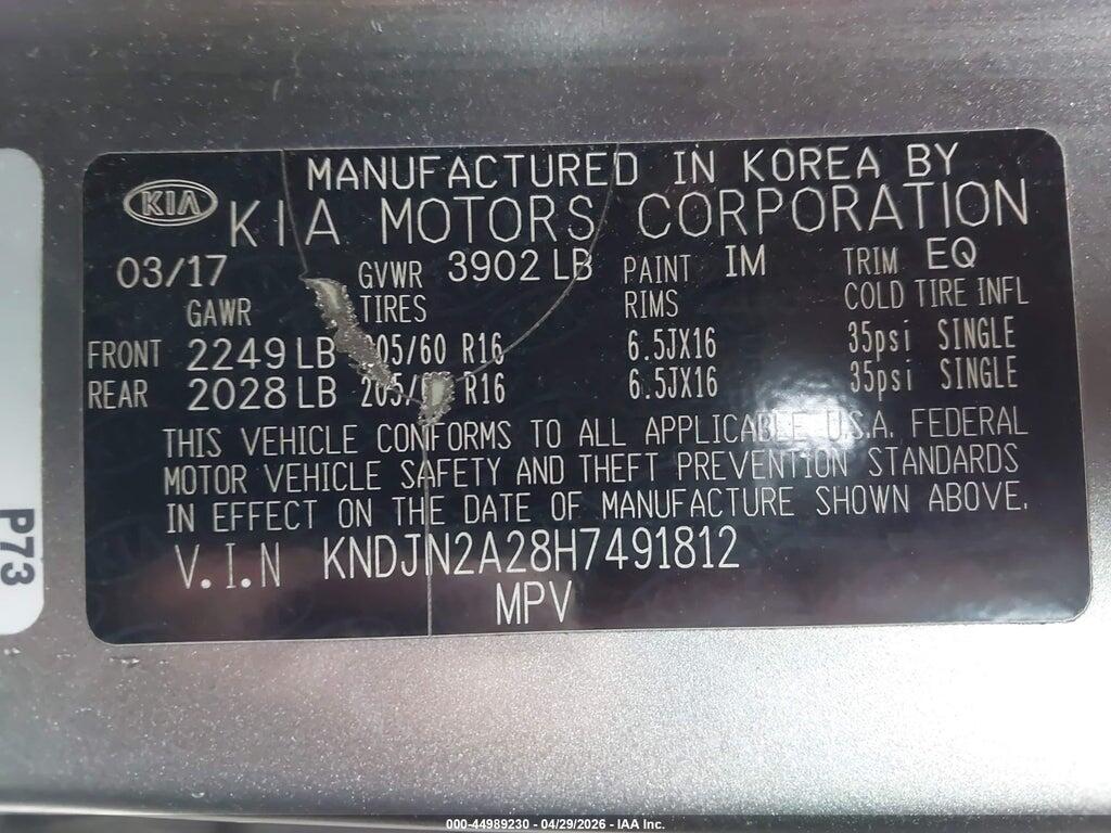 KNDJN2A28H7491812 2017 KIA SOUL photo no. 9