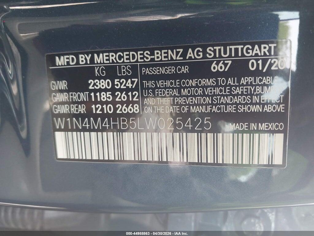 W1N4M4HB5LW025425 2020 MERCEDES-BENZ GLB 250 photo no. 9