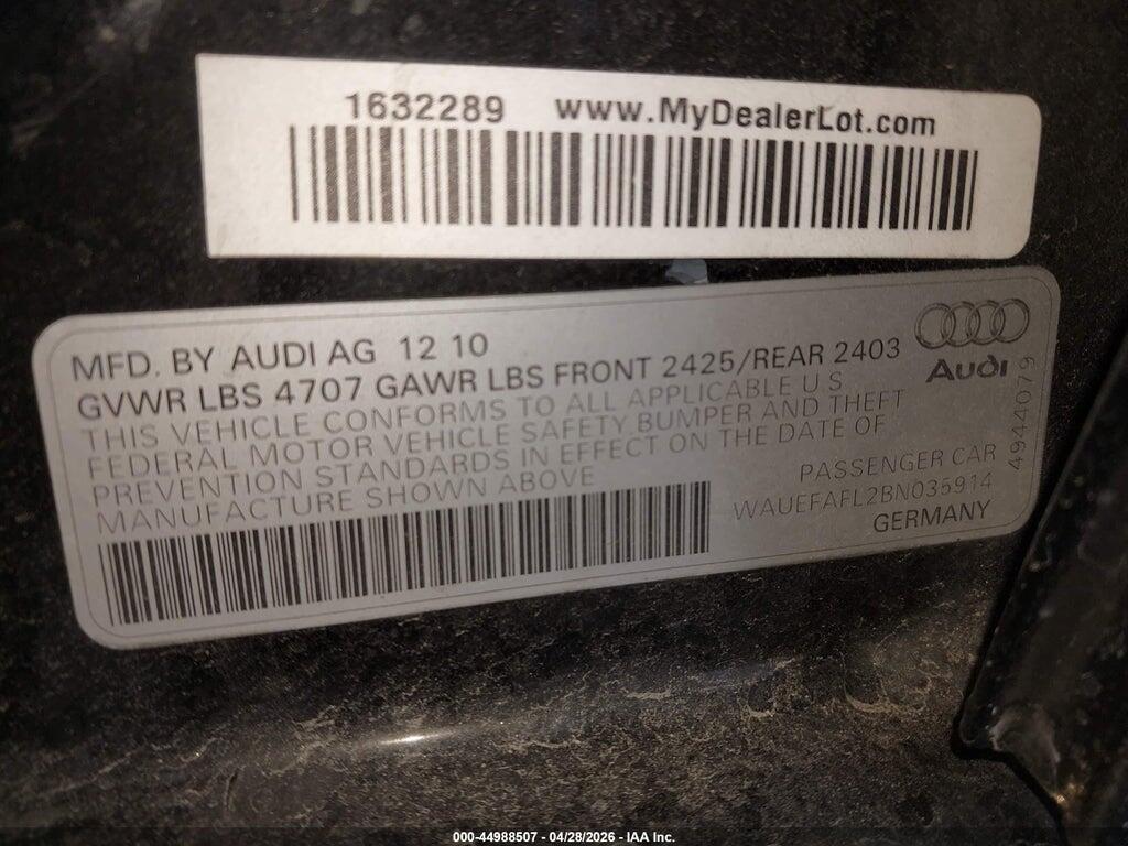 WAUEFAFL2BN035914 2011 AUDI A4 photo no. 9