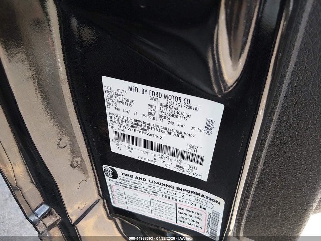 1FTFW1ET8EFA67192 2014 FORD F-150 photo no. 9