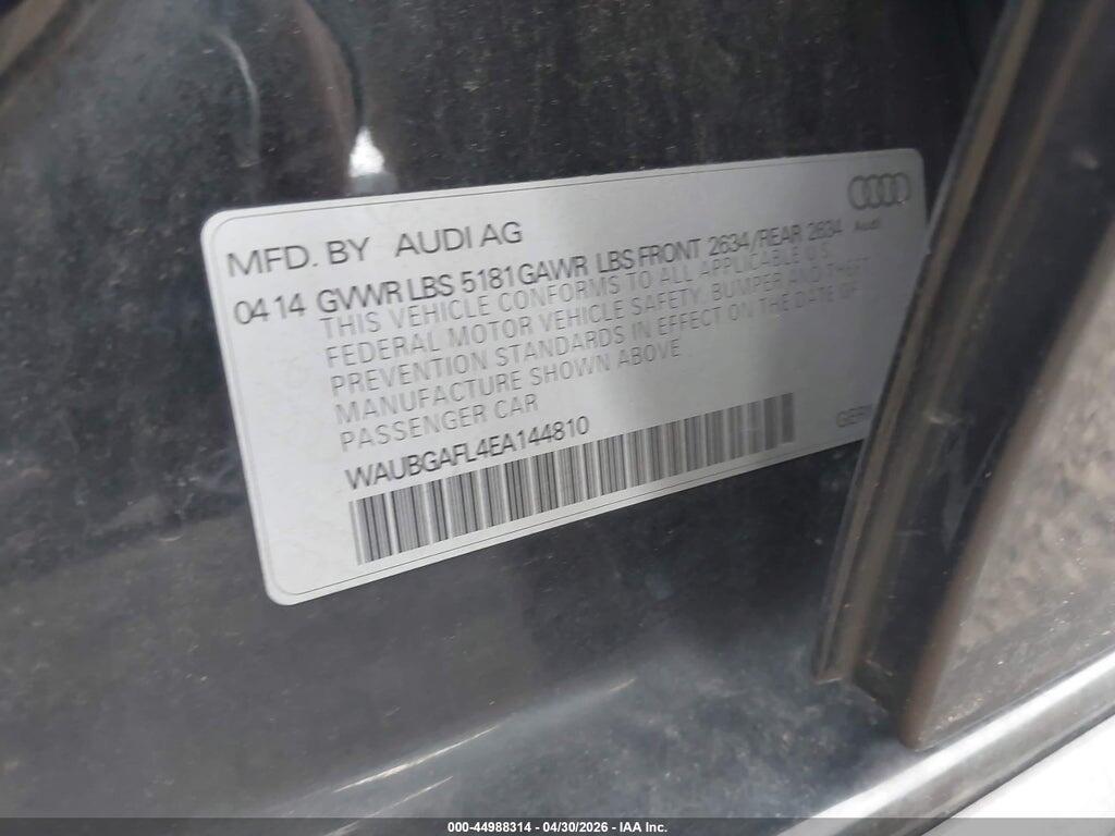 WAUBGAFL4EA144810 2014 AUDI S4 photo no. 9