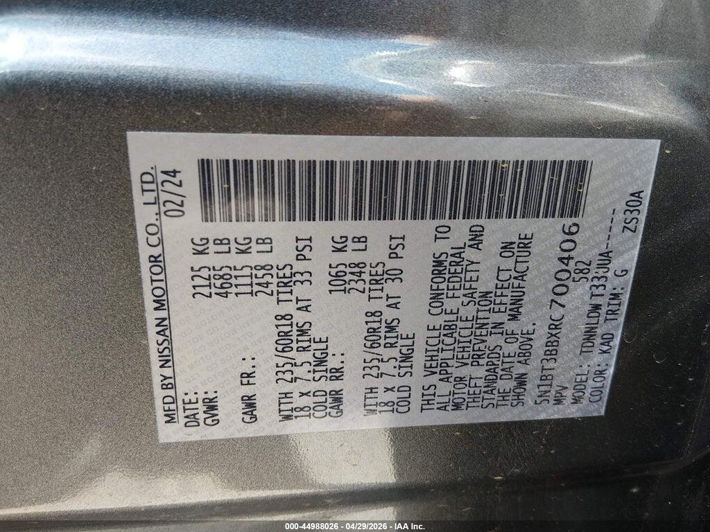 5N1BT3BBXRC700406 2024 NISSAN ROGUE photo no. 9