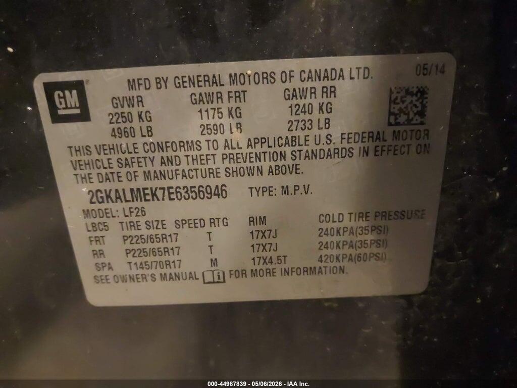 2GKALMEK7E6356946 2014 GMC TERRAIN photo no. 9