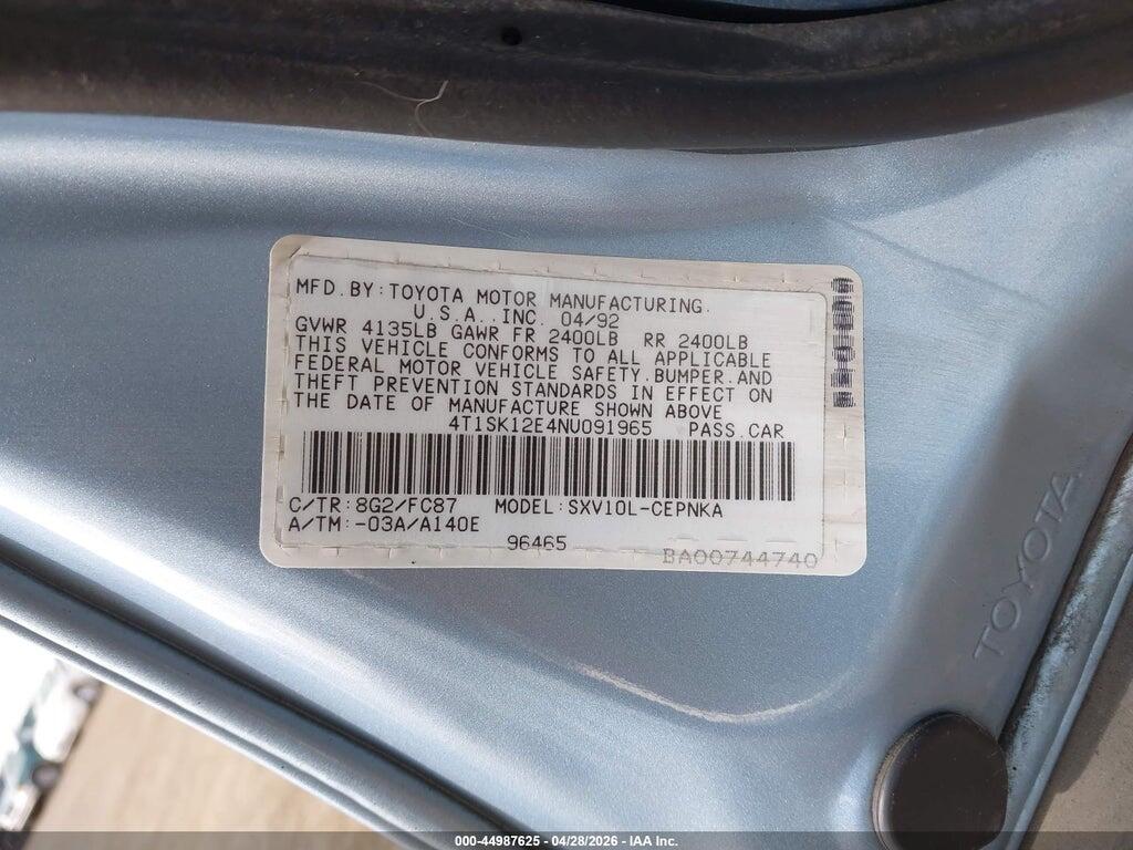 4T1SK12E4NU091965 1992 TOYOTA CAMRY photo no. 9