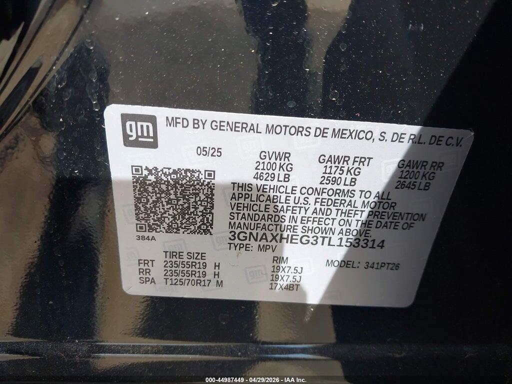 3GNAXHEG3TL153314 2026 CHEVROLET EQUINOX photo no. 9