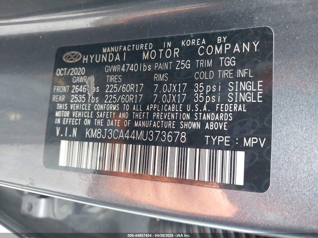KM8J3CA44MU373678 2021 HYUNDAI TUCSON photo no. 9