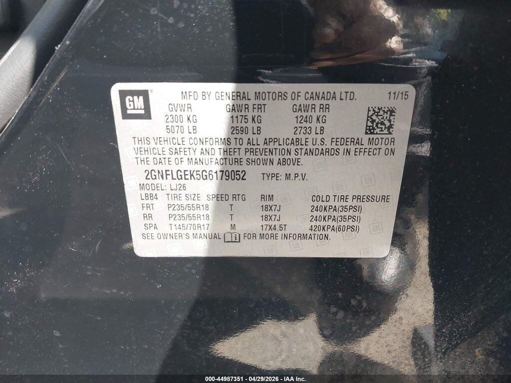 2GNFLGEK5G6179052 2016 CHEVROLET EQUINOX photo no. 9