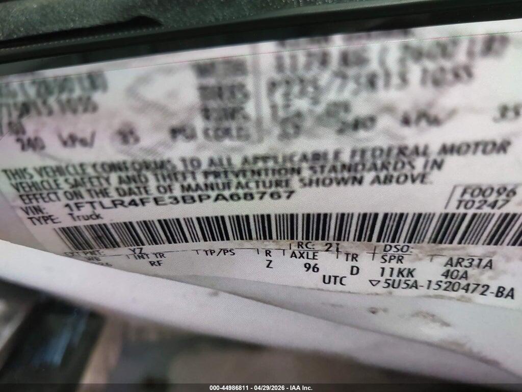1FTLR4FE3BPA68767 2011 FORD RANGER photo no. 9