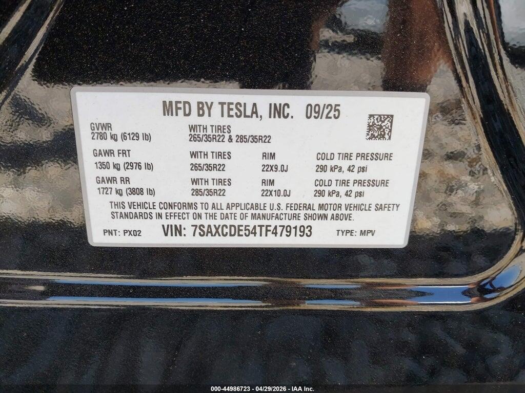 7SAXCDE54TF479193 2026 TESLA MODEL X photo no. 9