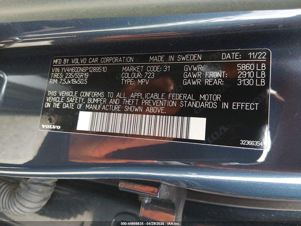 YV4H60DN6P1289510 2023 VOLVO XC60 RECHARGE PLUG-IN HYBRID photo no. 9