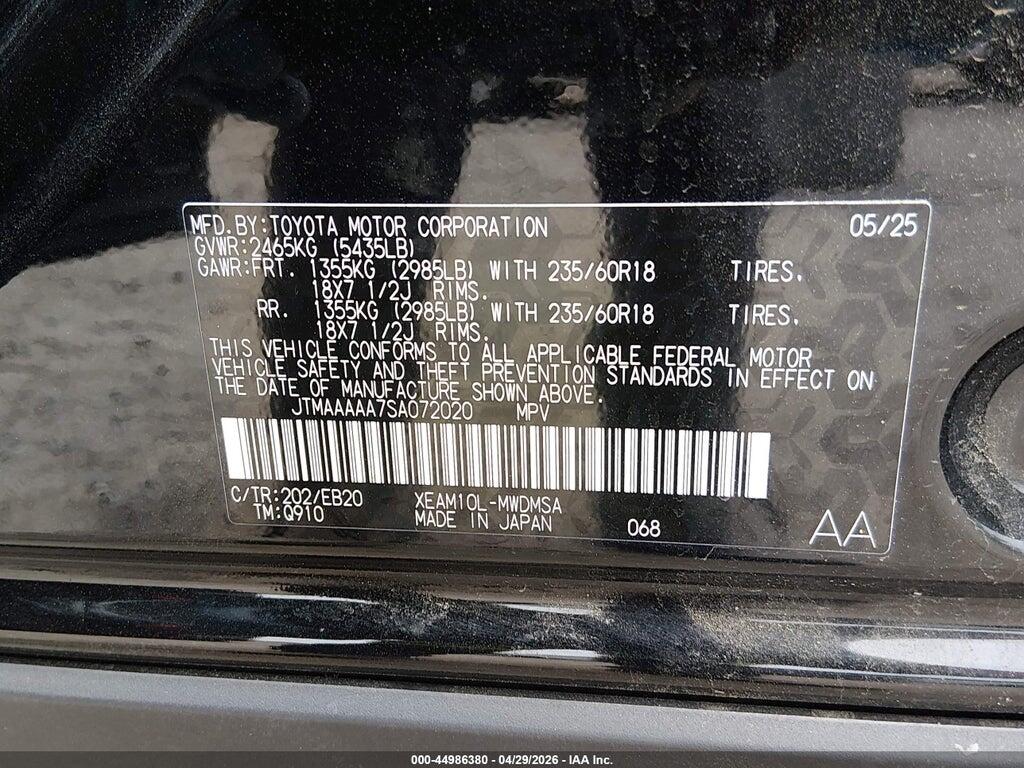 JTMAAAAA7SA072020 2025 TOYOTA BZ4X photo no. 9