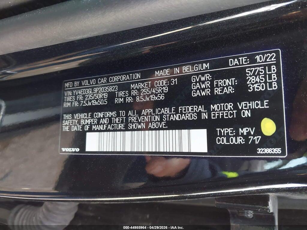 YV4ED3GL9P2035823 2023 VOLVO C40 RECHARGE PURE ELECTRIC photo no. 9
