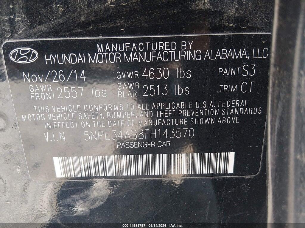 5NPE34AB8FH143570 2015 HYUNDAI SONATA photo no. 9