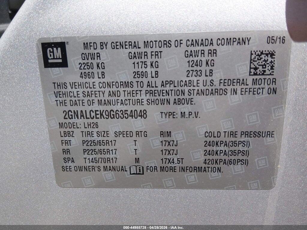 2GNALCEK9G6354048 2016 CHEVROLET EQUINOX photo no. 9