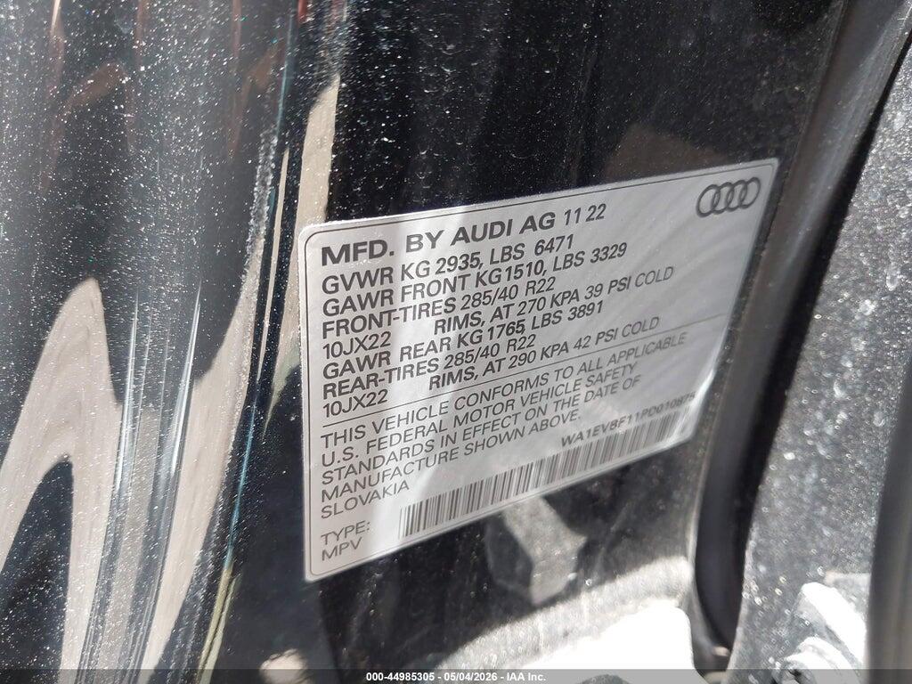 WA1EVBF11PD010875 2023 AUDI Q8 photo no. 9