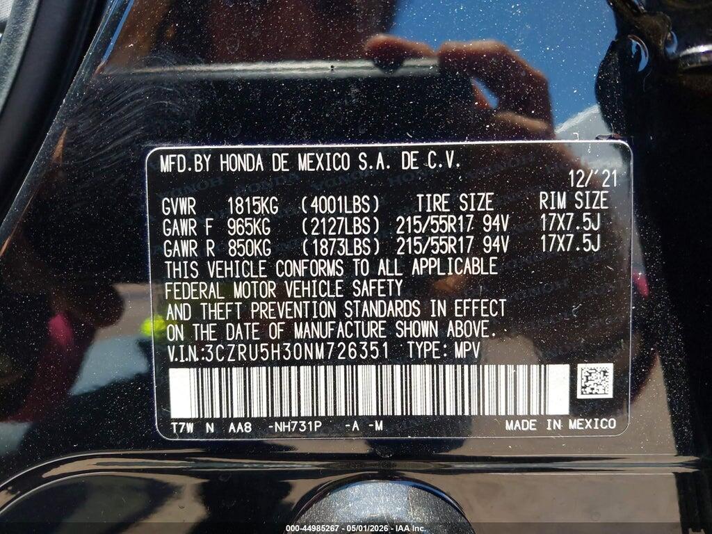 3CZRU5H30NM726351 2022 HONDA HR-V photo no. 9
