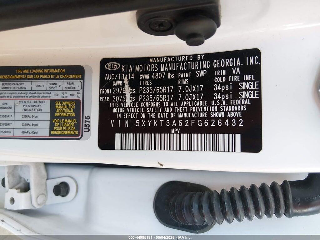 5XYKT3A62FG626432 2015 KIA SORENTO photo no. 9