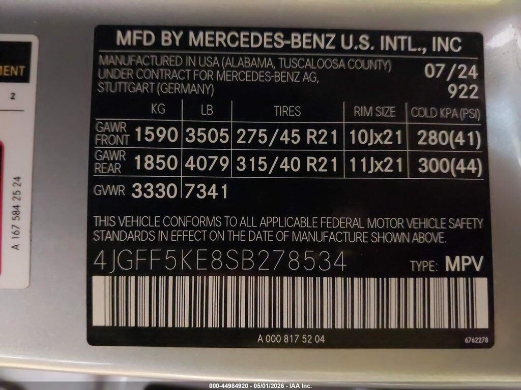 4JGFF5KE8SB278534 2025 MERCEDES-BENZ GLS 450 photo no. 9