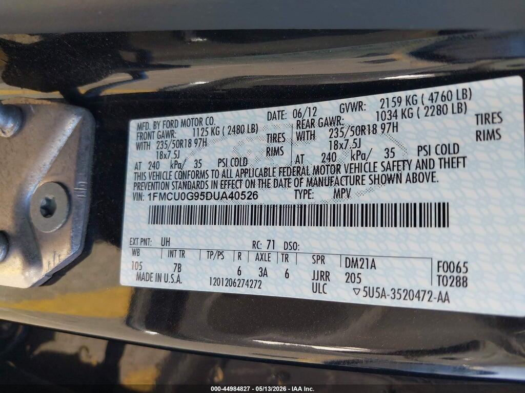 1FMCU0G95DUA40526 2013 FORD ESCAPE photo no. 9