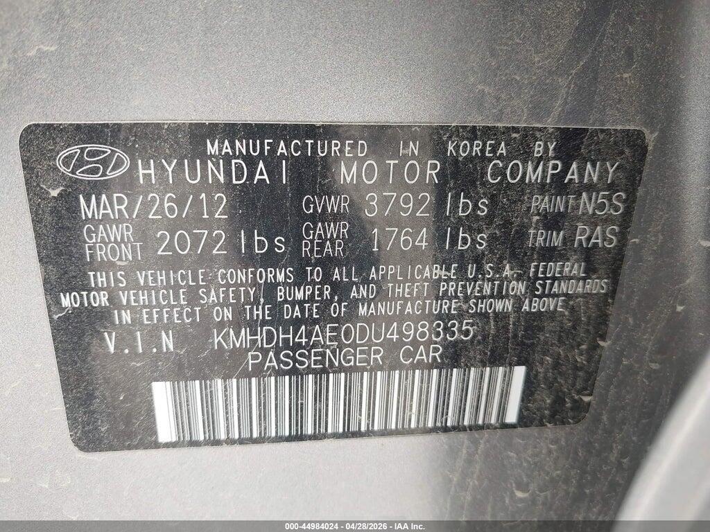 KMHDH4AE0DU498335 2013 HYUNDAI ELANTRA photo no. 9