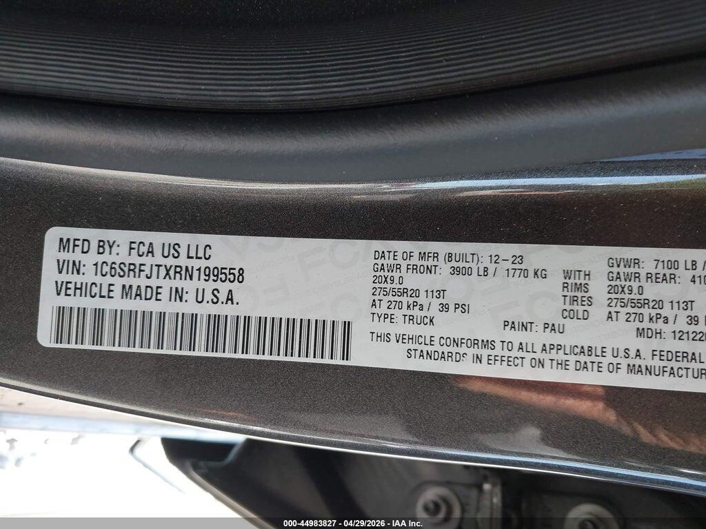 1C6SRFJTXRN199558 2024 RAM 1500 photo no. 9