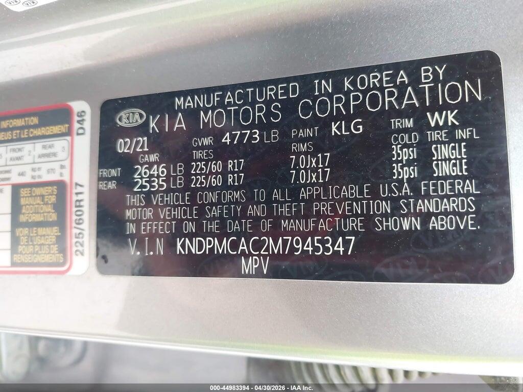 KNDPMCAC2M7945347 2021 KIA SPORTAGE photo no. 9