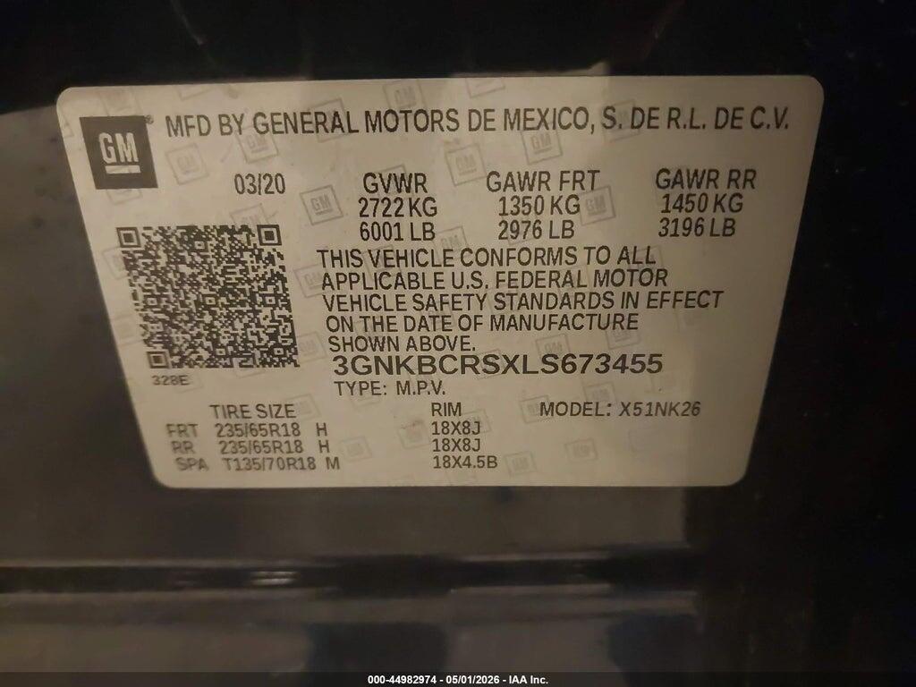 3GNKBCRSXLS673455 2020 CHEVROLET BLAZER photo no. 9