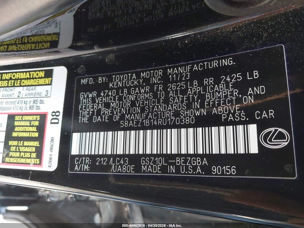 58AEZ1B14RU170380 2024 LEXUS ES 350 photo no. 9