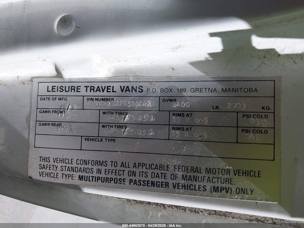 2B6HB21Y2PK516242 1993 DODGE RAM VAN photo no. 9