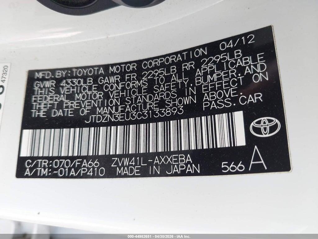 JTDZN3EU3C3133893 2012 TOYOTA PRIUS V photo no. 9
