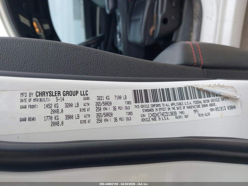 1C4SDHCT4EC513839 2014 DODGE DURANGO photo no. 9
