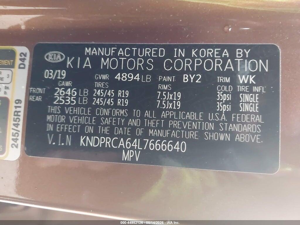 KNDPRCA64L7666640 2020 KIA SPORTAGE photo no. 9