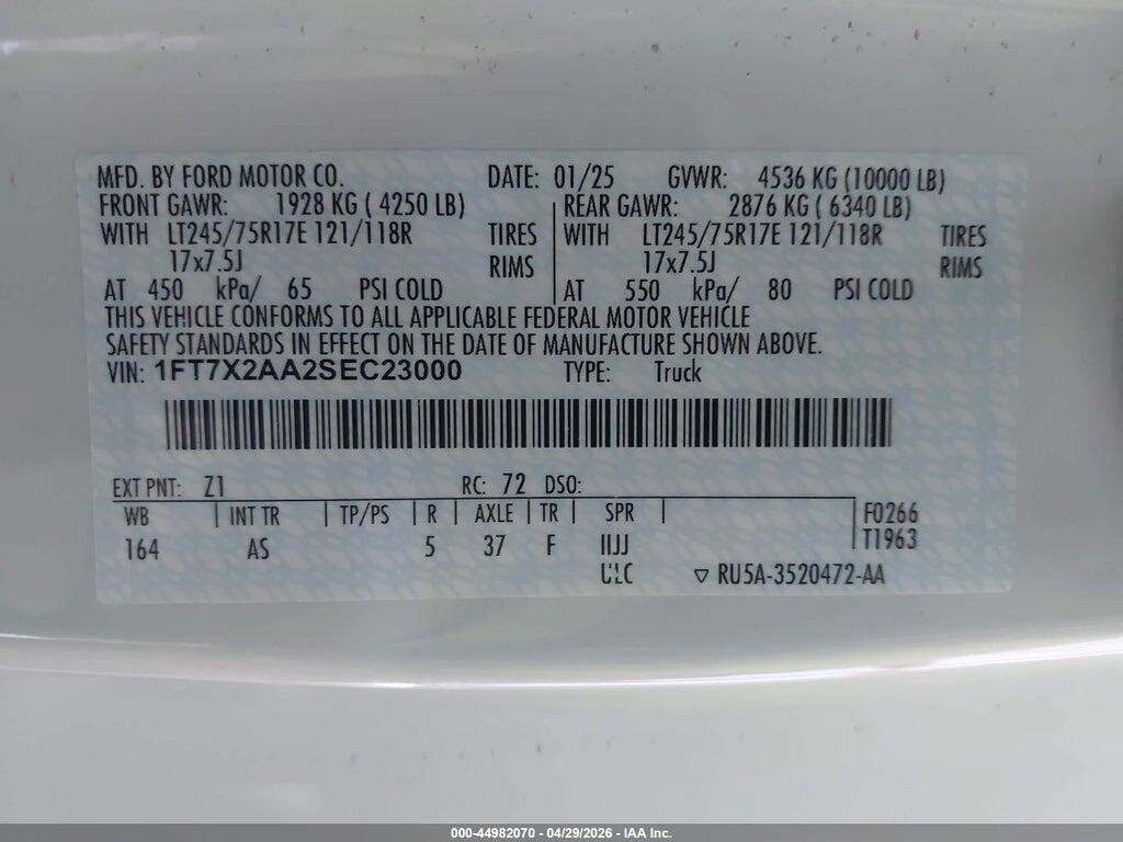 1FT7X2AA2SEC23000 2025 FORD F-250 photo no. 9