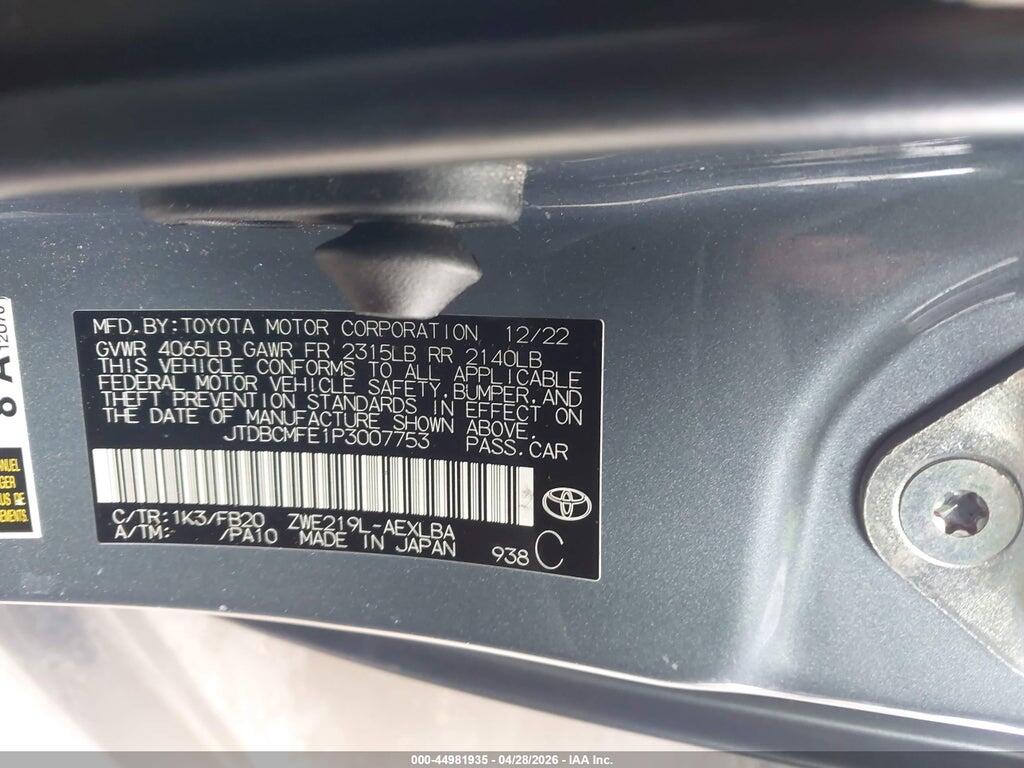 JTDBCMFE1P3007753 2023 TOYOTA COROLLA photo no. 9