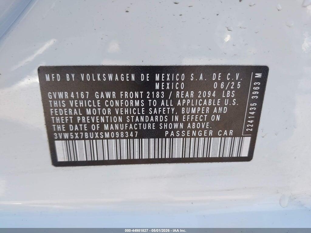 3VW5X7BUXSM098347 2025 VOLKSWAGEN JETTA photo no. 9