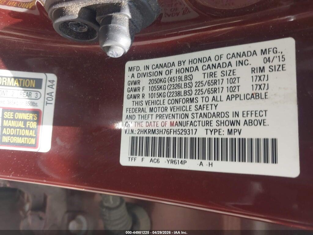 2HKRM3H76FH529317 2015 HONDA CR-V photo no. 9