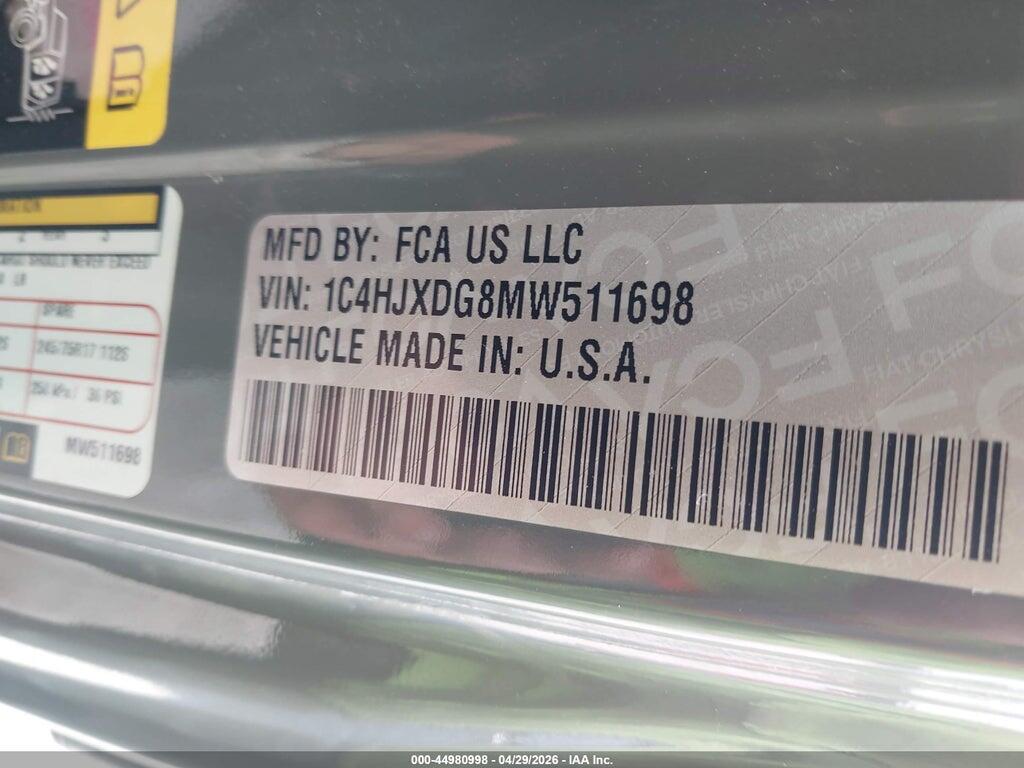1C4HJXDG8MW511698 2021 JEEP WRANGLER UNLIMITED photo no. 9