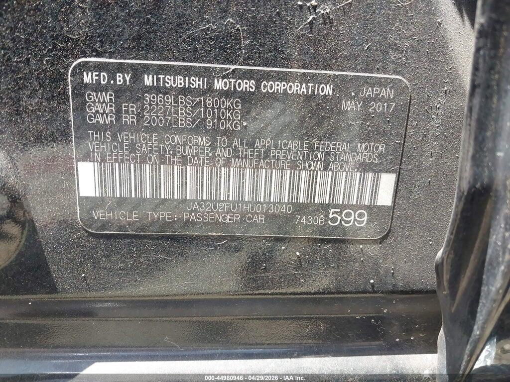 JA32U2FU1HU013040 2017 MITSUBISHI LANCER photo no. 9