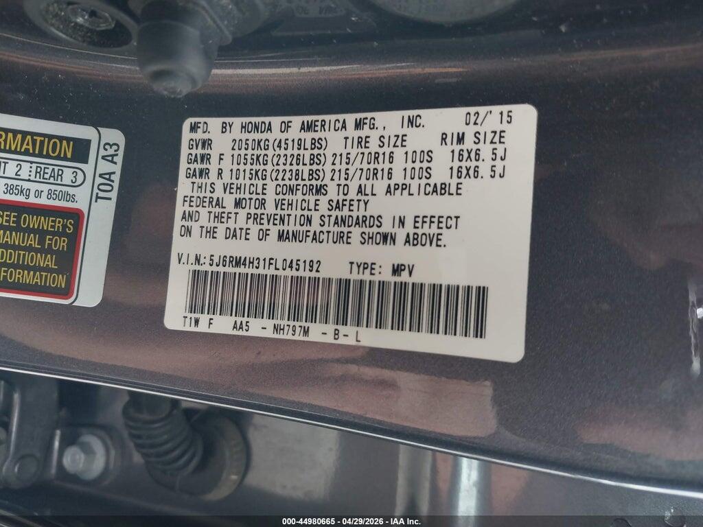 5J6RM4H31FL045192 2015 HONDA CR-V photo no. 9