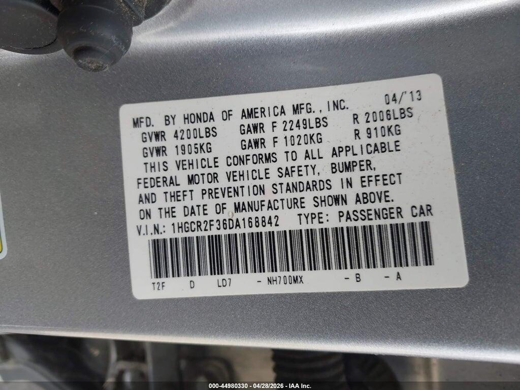 1HGCR2F36DA168842 2013 HONDA ACCORD photo no. 9