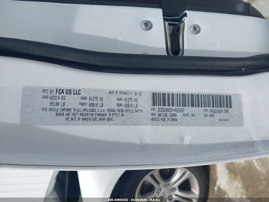 2C3CDXBG5FH925287 2015 DODGE CHARGER photo no. 9