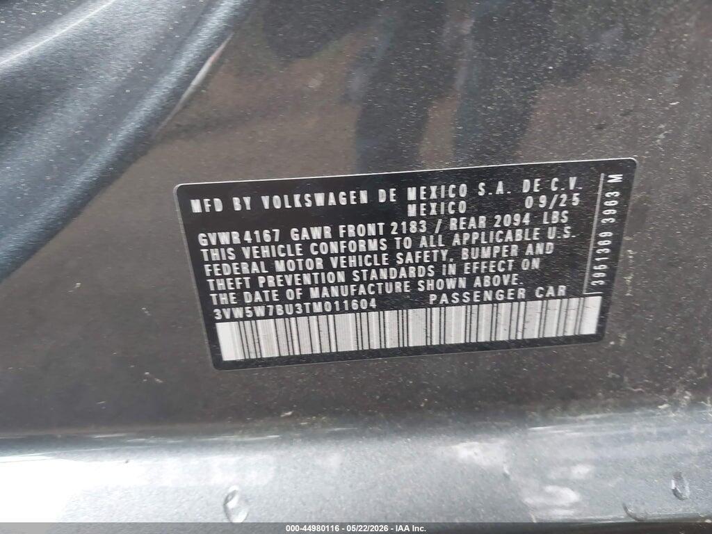 3VW5W7BU3TM011604 2026 VOLKSWAGEN JETTA photo no. 9