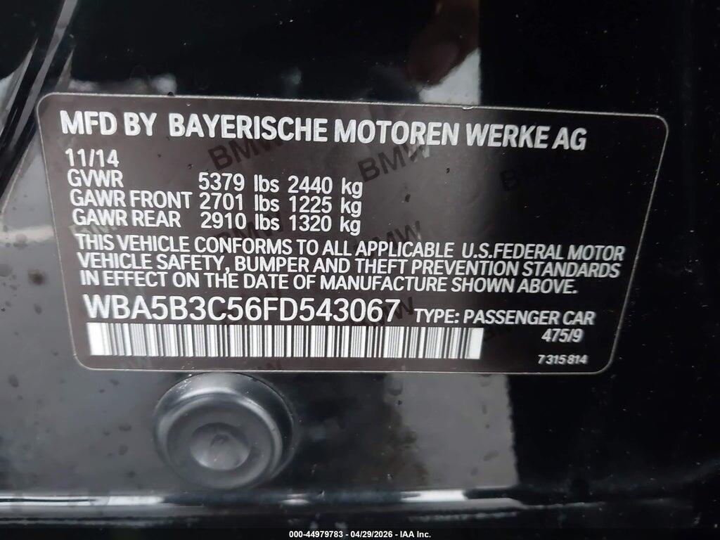 WBA5B3C56FD543067 2015 BMW 535I photo no. 9