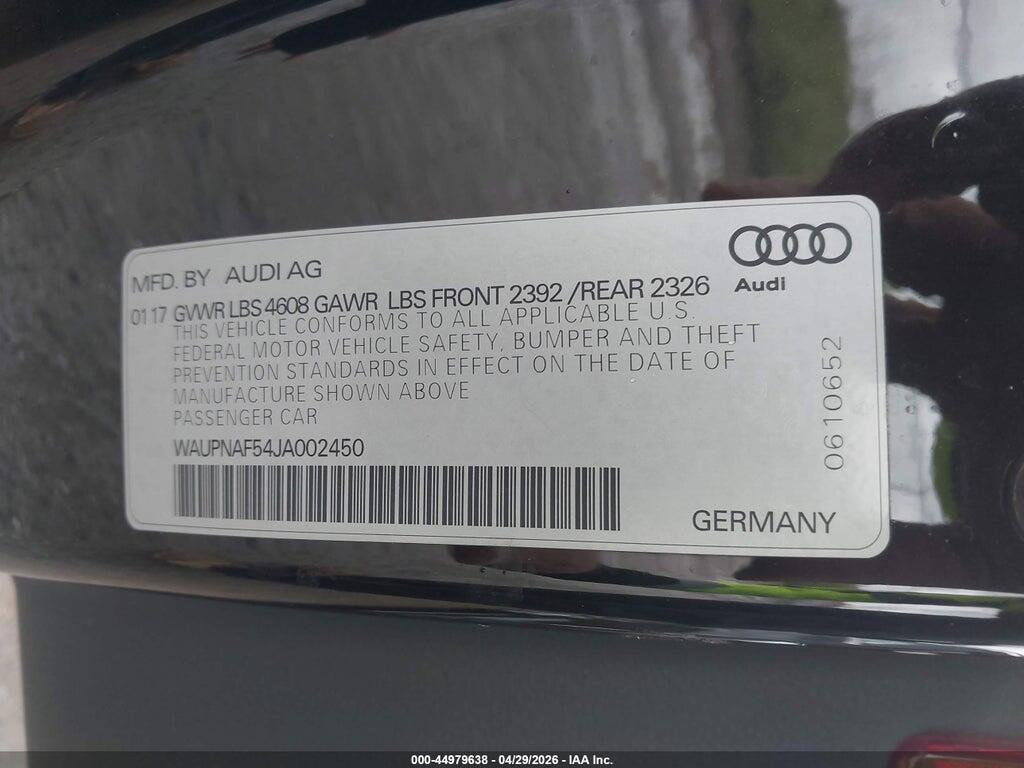 WAUPNAF54JA002450 2018 AUDI A5 photo no. 9